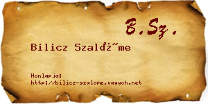 Bilicz Szalóme névjegykártya